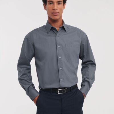 Men's Long Sleeve Classic Polycotton Poplin Shirt Thumbnail