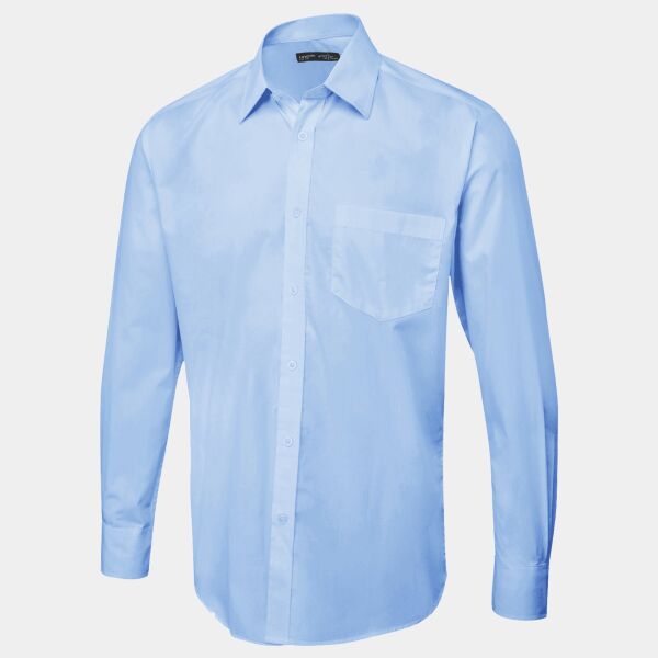 Mens Tailored Fit Long Sleeve Poplin Shirt Thumbnail