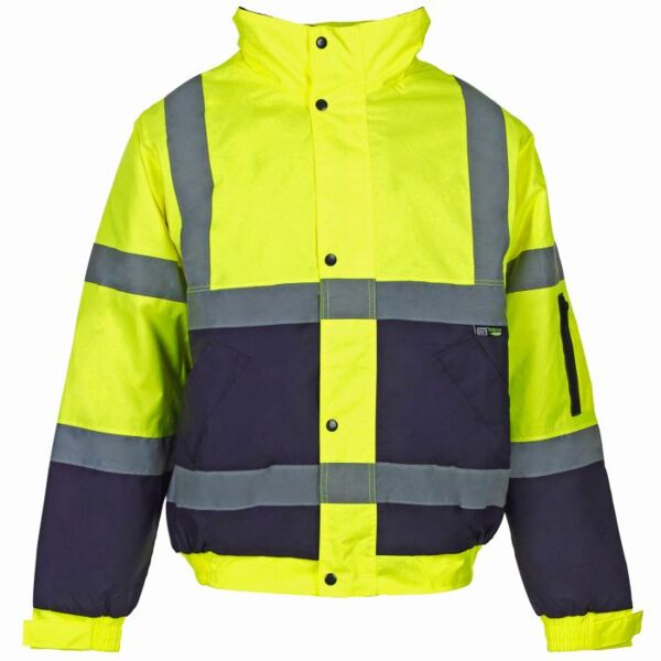 Supertouch Hi-Vis Yellow 2 Tone Bomber Jacket Thumbnail