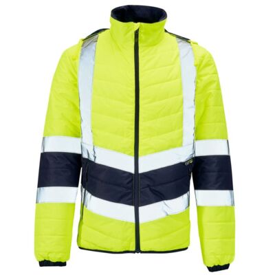 Supertouch Hi Vis Yellow 2 Tone Puffer Jacket Thumbnail