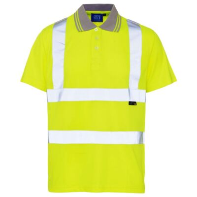 Supertouch Hi Vis Yellow Bird Eye Polo Shirt Thumbnail