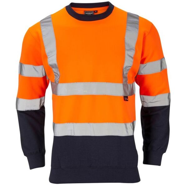 HSF Hi-Vis Orange Two Tone Sweatshirt Roundneck Thumbnail